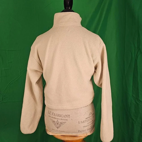 TNA Aritzia Womens Cream Fleece 1/2‎ Zip Cropped Pullover Jacket 2XS XXS - Picture 2 of 5